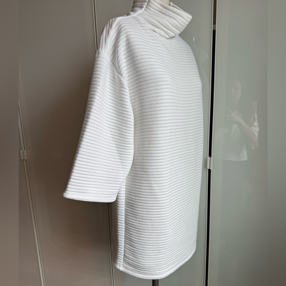 Zara Cream Ribbed Knit Top - Picture 8 of 8